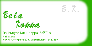 bela koppa business card